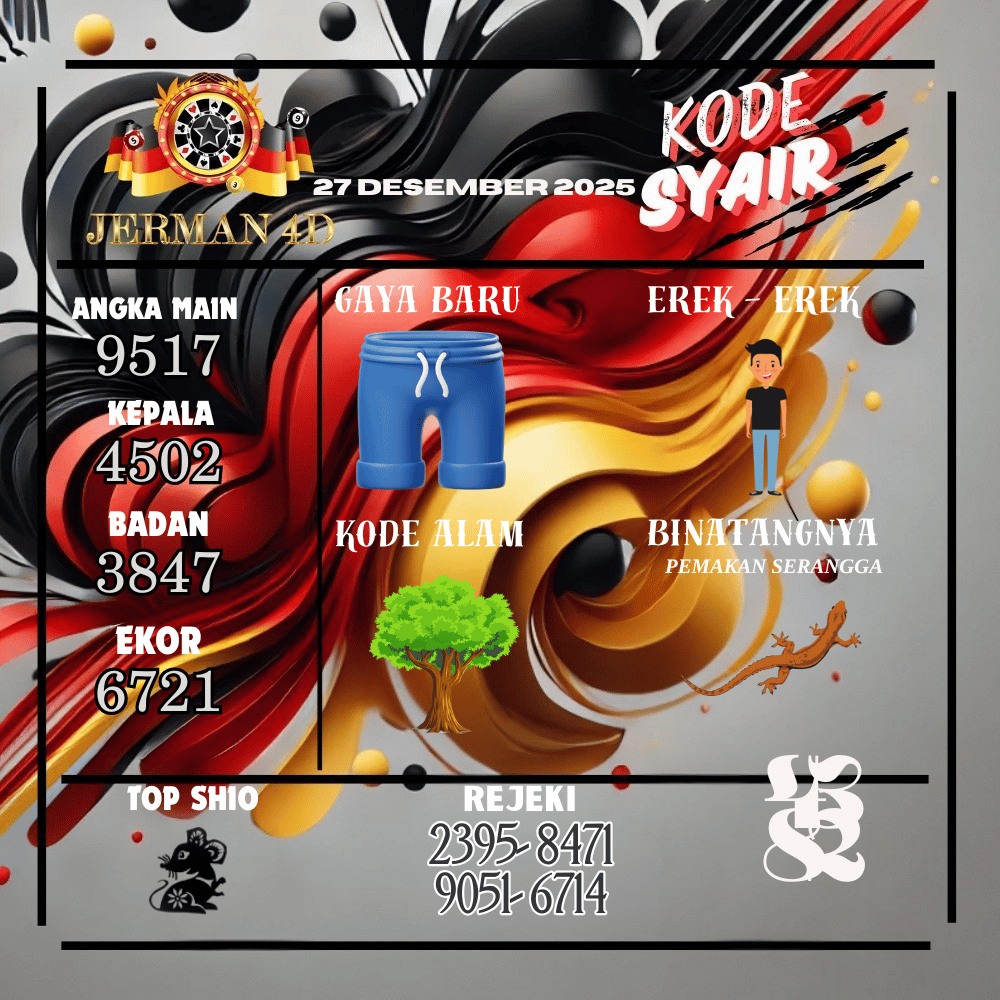 Kode Syair Jerman4D Pools Desember pools