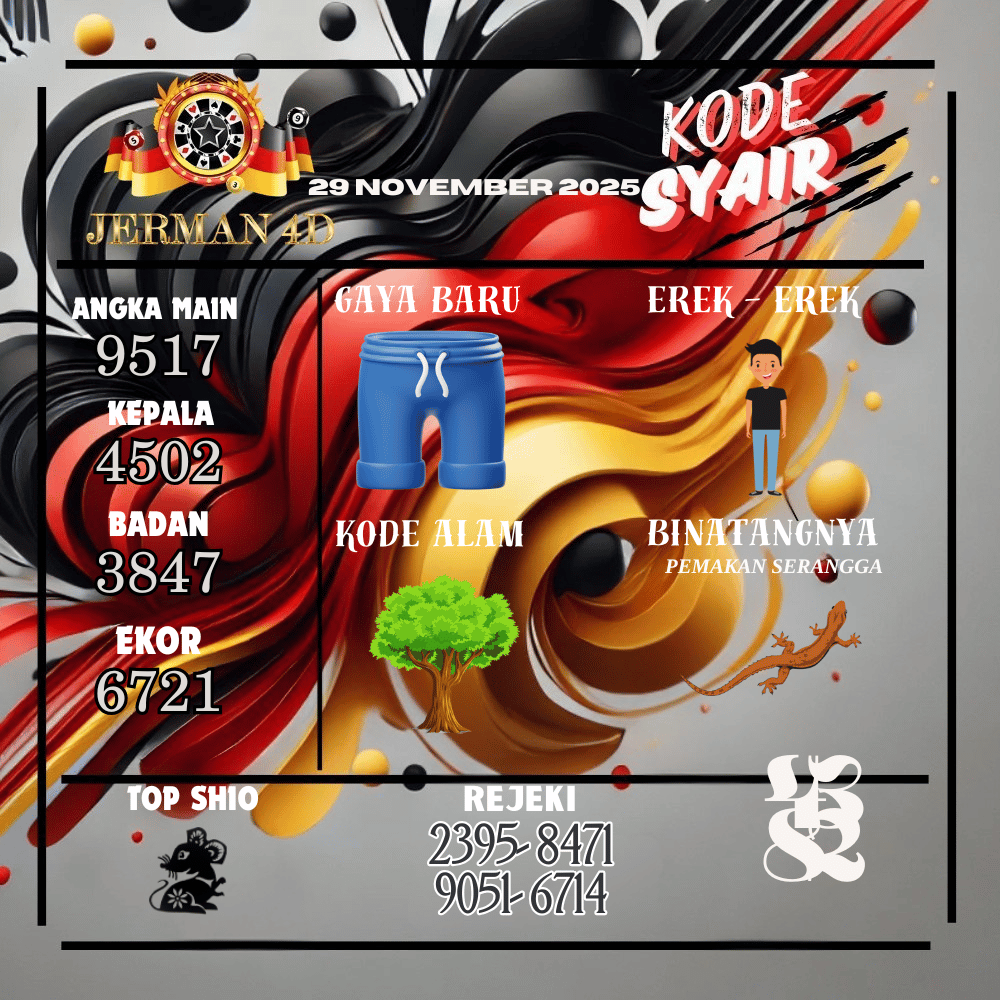 Kode Syair Jerman4D Pools  November pools